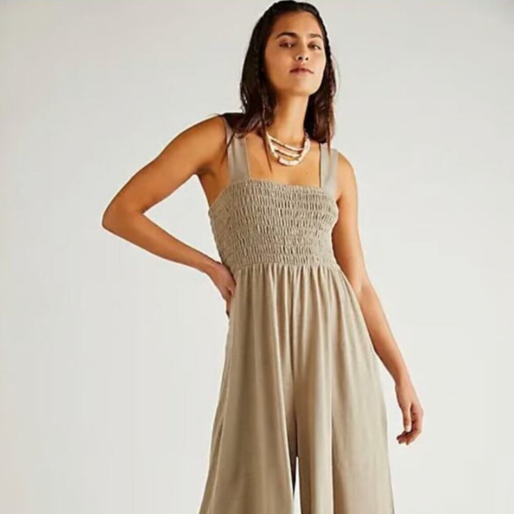 Free People Tan Jumpsuit